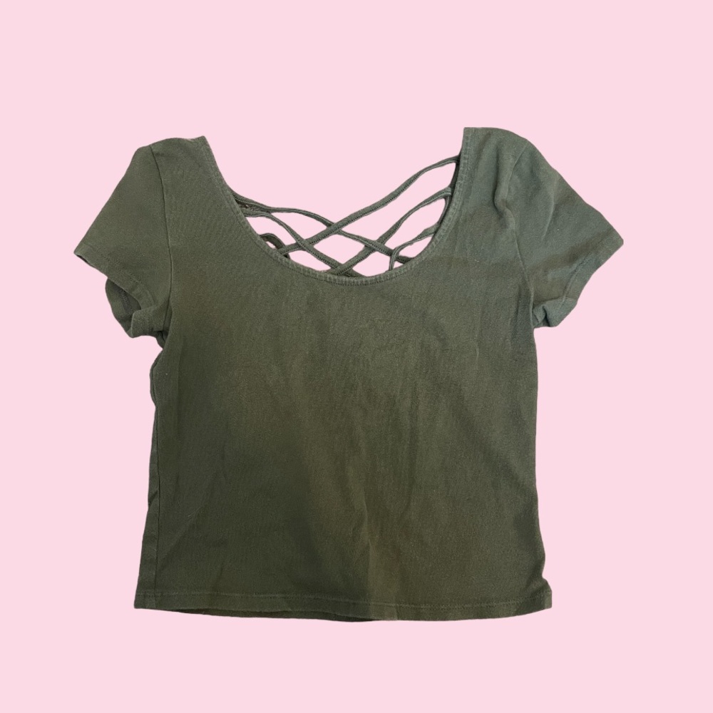 Olive Green Crop Top